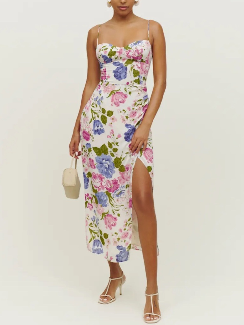 Reformation Kourtney Dress Size 4 Floral Midi Spring Wedding NWOT